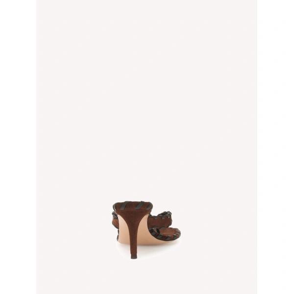 Gianvito Rossi Zaira Thong Sandals in Brown Suede, view 4 | Sandals