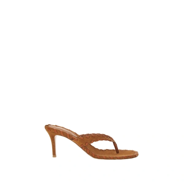 Gianvito Rossi Zaira Thong Sandals in Brown Suede | Sandals