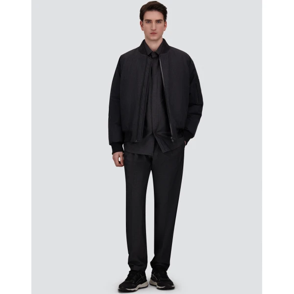 Herno Anthracite Shirt in Stretch Fabric with Mélange Effect | Men's Shirts | Coveti