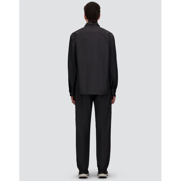 Herno Anthracite Shirt in Stretch Fabric with Mélange Effect | Men's Shirts | Coveti