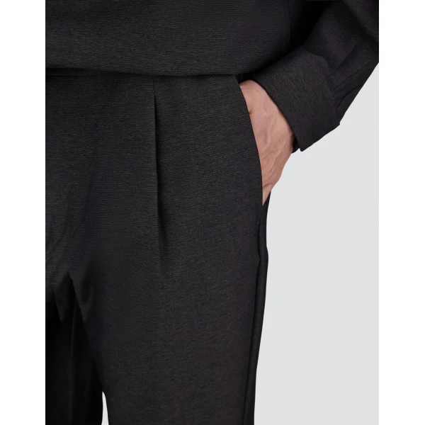 Herno Anthracite Trousers in Melange-Effect Stretch Fabric | Men's Trousers | Coveti