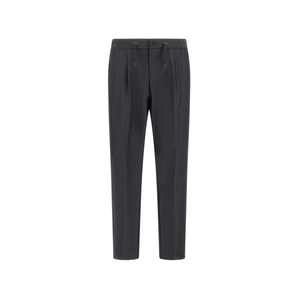 Anthracite Trousers in Melange-Effect Stretch Fabric