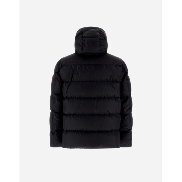 Herno Black Espresso Bomber Jacket in Nylon Chamonix | Men's Jackets | Coveti