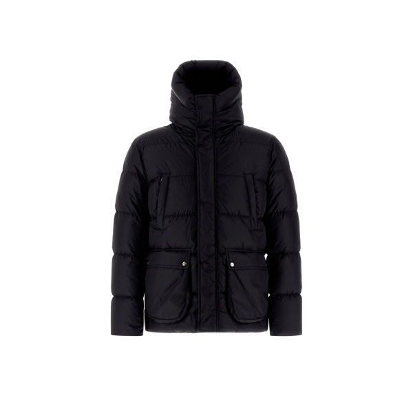 Herno Black Espresso Bomber Jacket in Nylon Chamonix | Men's Jackets | Coveti