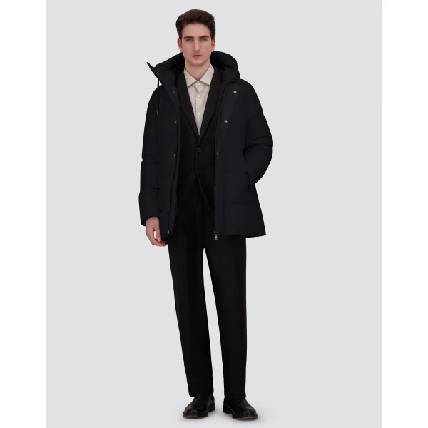 Herno Black Jacket in Cashmere, Silk and Nylon with Iridescent Effect | Men's Jackets | Coveti