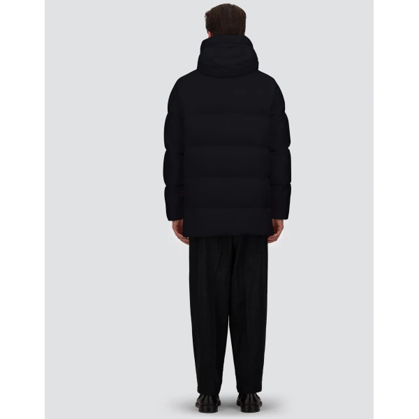 Herno Black Jacket in Cashmere, Silk and Nylon with Iridescent Effect | Men's Jackets | Coveti