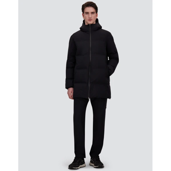 Herno Black Long Jacket in New Impact | Men's Jackets | Coveti