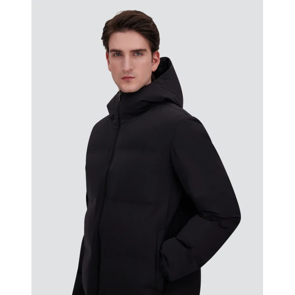 Herno Black Long Jacket in New Impact | Men's Jackets | Coveti