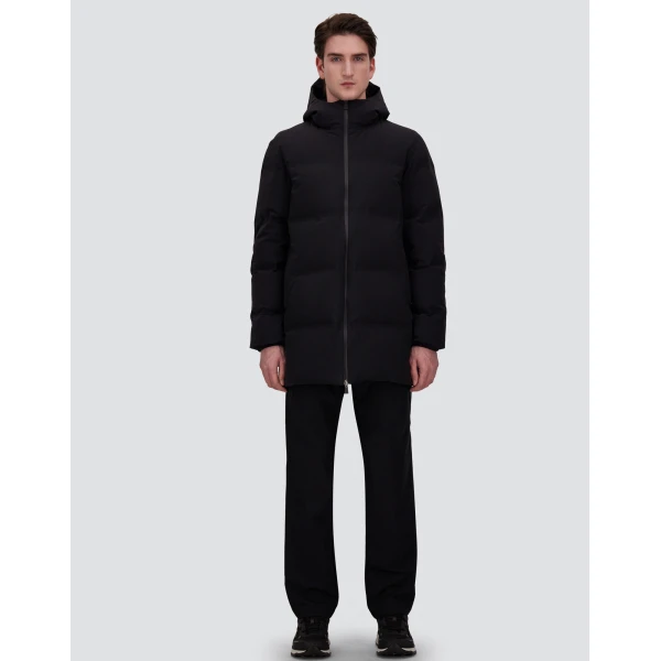 Herno Black Long Jacket in New Impact | Men's Jackets | Coveti