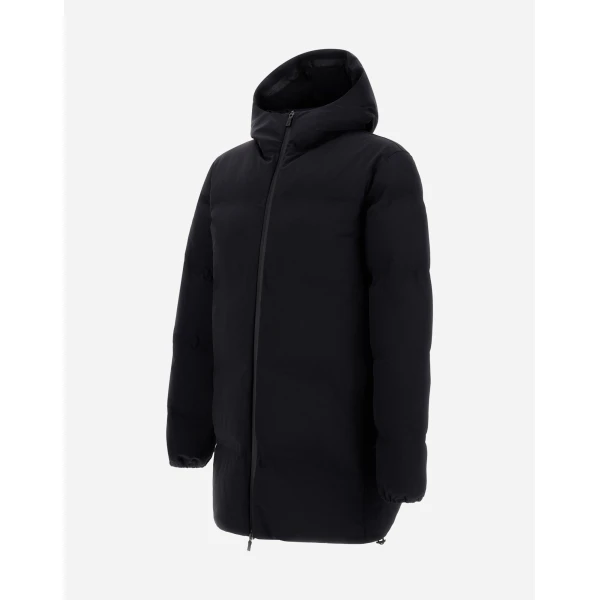 Herno Black Long Jacket in New Impact | Men's Jackets | Coveti