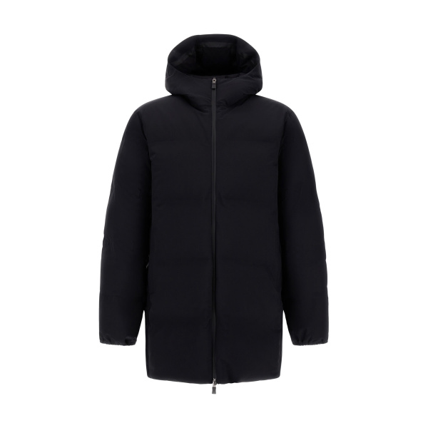Herno Black Long Jacket in New Impact | Men's Jackets | Coveti