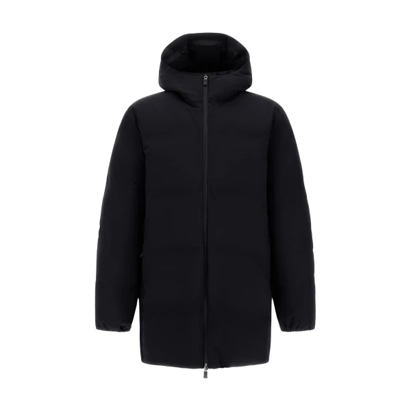 Herno Black Long Jacket in New Impact | Men's Jackets | Coveti
