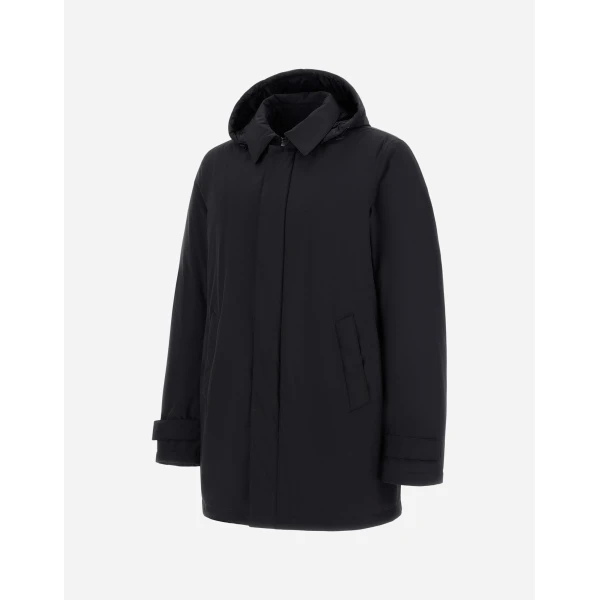 Herno Black Long Parka in 2-Layer Windstopper | Men's Coats | Coveti