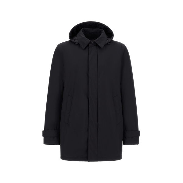 Herno Black Long Parka in 2-Layer Windstopper | Men's Coats | Coveti