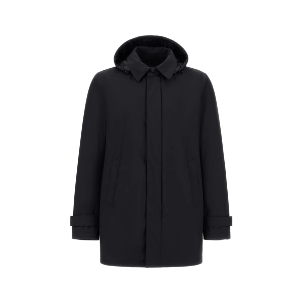 Herno Black Long Parka in 2-Layer Windstopper | Men's Coats | Coveti