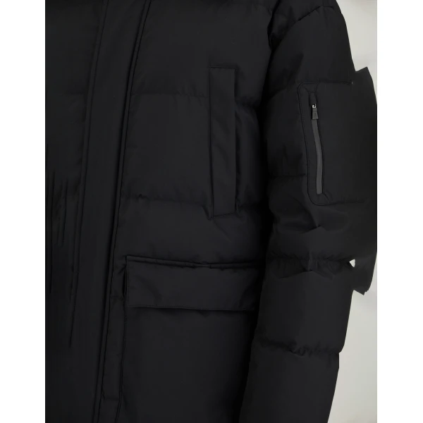 Herno Black Long Quilted Parka in 2-Layer Windstopper | Men's Coats | Coveti