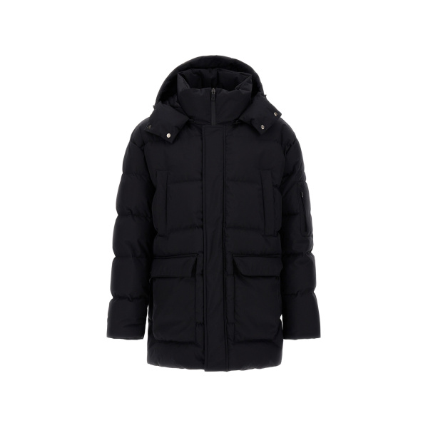 Herno Black Long Quilted Parka in 2-Layer Windstopper | Men's Coats | Coveti