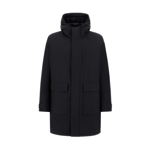 Herno Black Parka in 2-Layer Windstopper | Men's Coats | Coveti