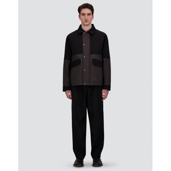 Herno Black Shacket in Matte Twill and Cotton Twill | Men's Jackets | Coveti