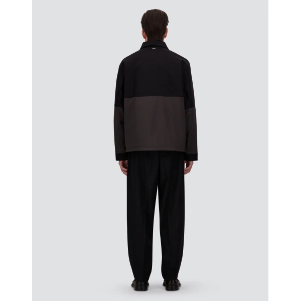 Herno Black Shacket in Matte Twill and Cotton Twill | Men's Jackets | Coveti