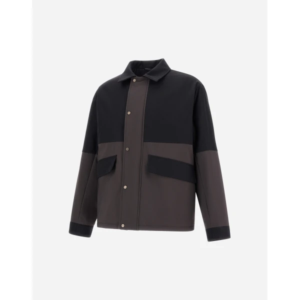 Herno Black Shacket in Matte Twill and Cotton Twill | Men's Jackets | Coveti