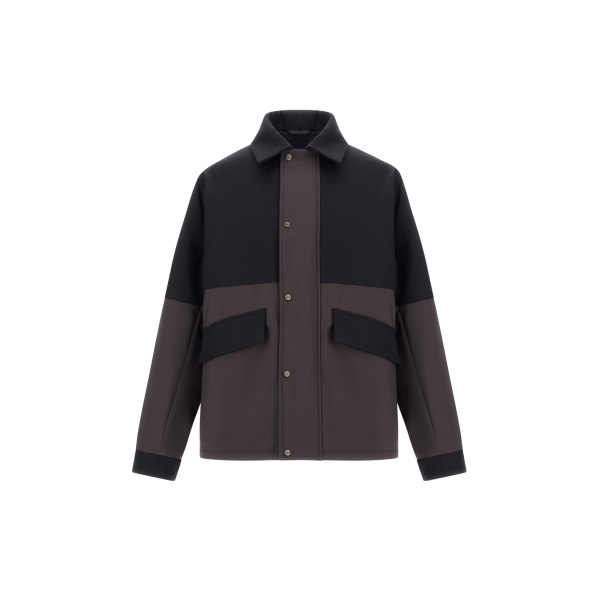 Herno Black Shacket in Matte Twill and Cotton Twill | Men's Jackets | Coveti
