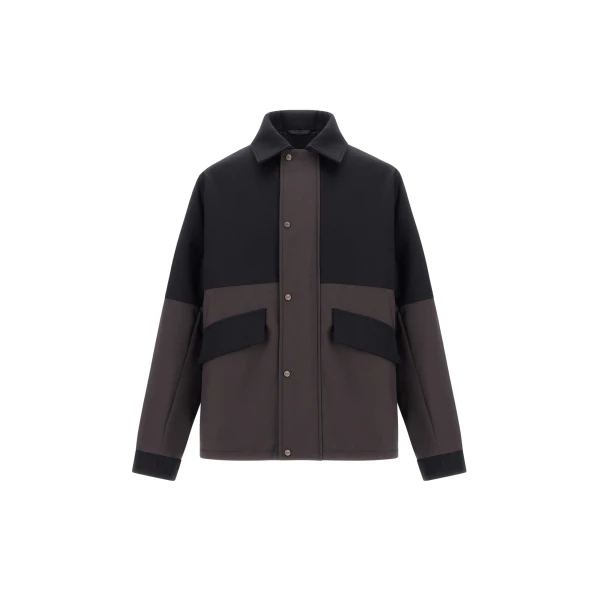 Herno Black Shacket in Matte Twill and Cotton Twill | Men's Jackets | Coveti