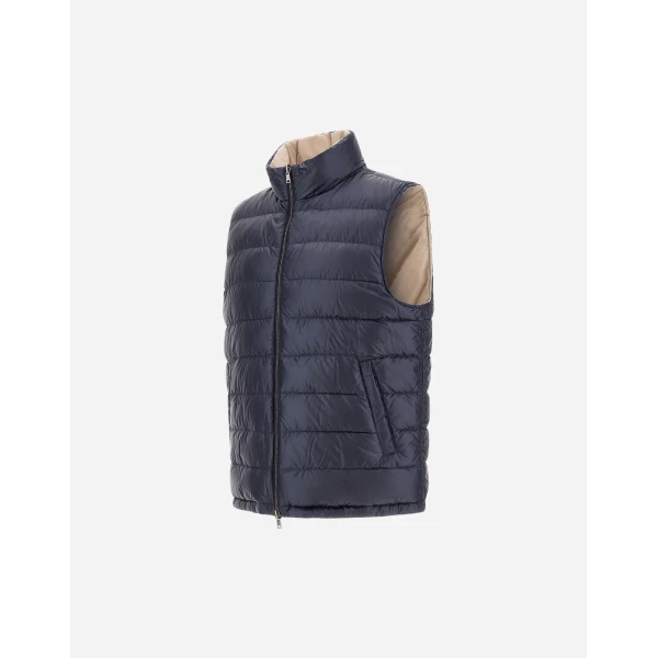 Herno Blue and Chantilly Vest in Nylon Ultralight | Men's Jackets | Coveti