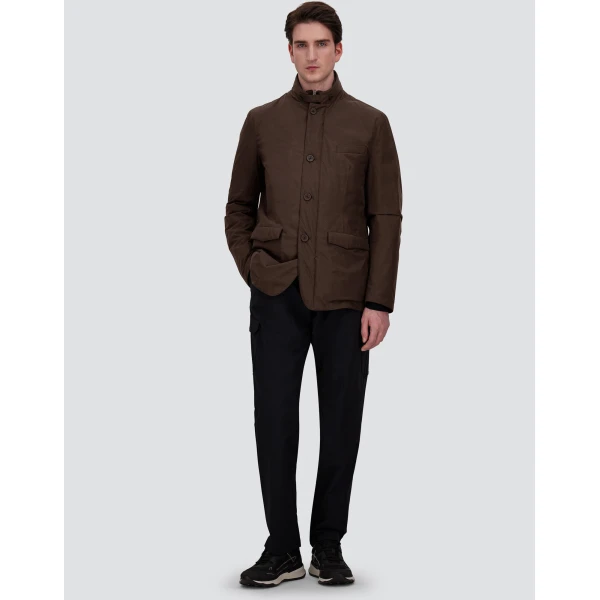 Herno Brown Blazer with Bib in 2-Layer Windstopper | Men's Jackets | Coveti