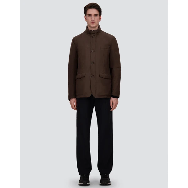 Herno Brown Blazer with Bib in 2-Layer Windstopper | Men's Jackets | Coveti