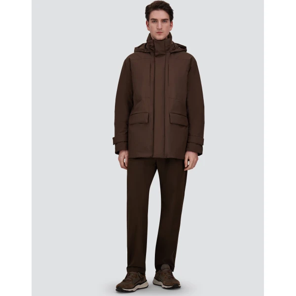 Herno Brown Hooded Parka in 2 Layers Windstopper | Men's Coats | Coveti