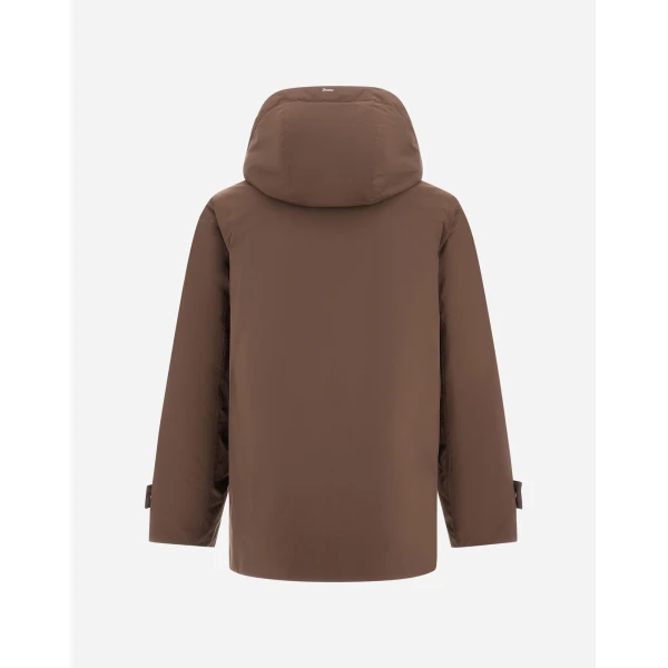 Herno Brown Hooded Parka in 2 Layers Windstopper | Men's Coats | Coveti