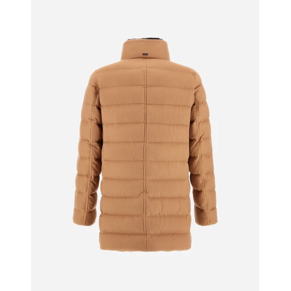 Herno Camel Carcoat in Cashmere, Silk and Monogram | Men's Coats | Coveti