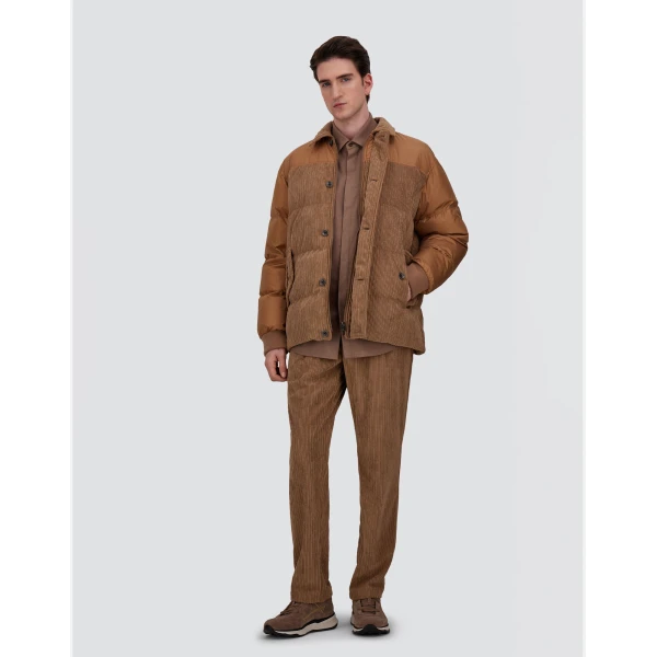 Herno Camel Jacket in Corduroy and Nylon Chamonix | Men's Jackets | Coveti