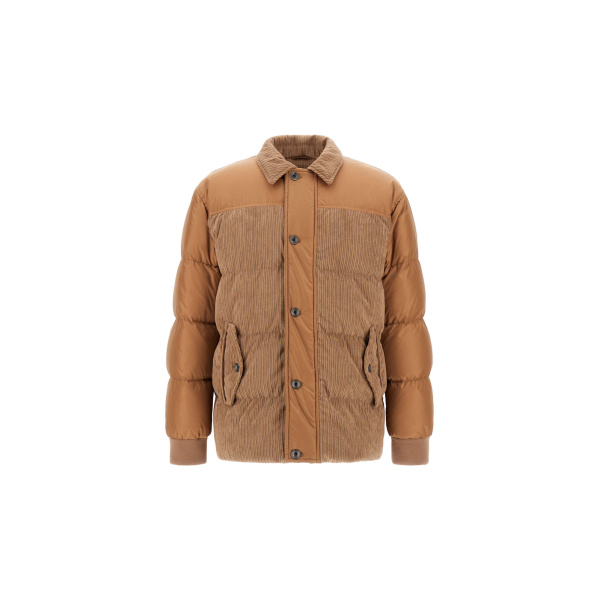 Herno Camel Jacket in Corduroy and Nylon Chamonix | Men's Jackets | Coveti
