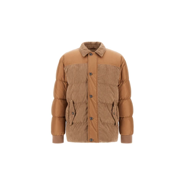 Herno Camel Jacket in Corduroy and Nylon Chamonix | Men's Jackets | Coveti