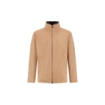 Herno Camel Resort Bomber Jacket in Suede-Effect Microfibre and Light Faux Fur | Men's Jackets | Coveti