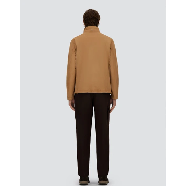 Herno Camel Resort Bomber Jacket in Suede-Effect Microfibre and Light Faux Fur | Men's Jackets | Coveti
