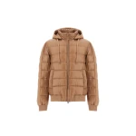 Herno Camel Resort Bomber Jacket in Ultralight Nylon and Suede-Effect Microfibre | Men's Jackets | Coveti