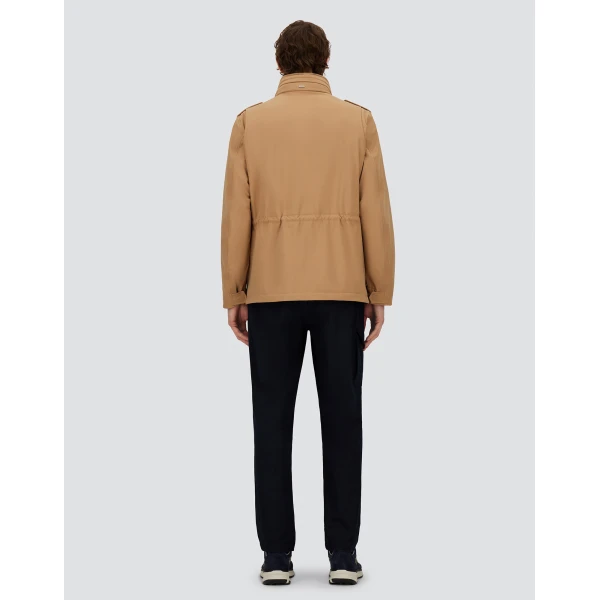 Herno Camel Resort Field Jacket in Bouclé Wool and Technical Stretch Fabric | Men's Jackets | Coveti
