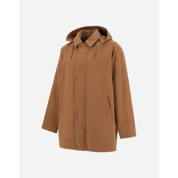 Herno Camel Short Parka in Waxed Cotton Blend | Men's Coats | Coveti