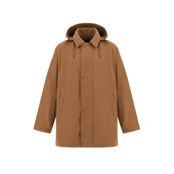 Herno Camel Short Parka in Waxed Cotton Blend | Men's Coats | Coveti