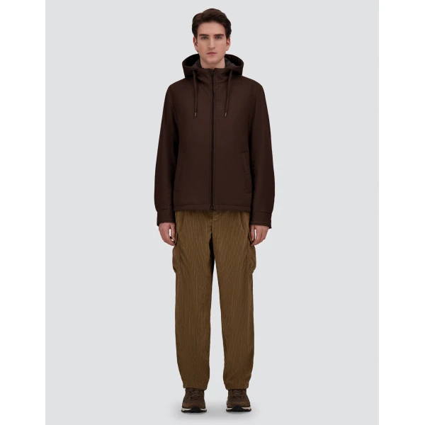 Herno Cashmere Cloth, Mohair and Suede-Effect Jacket in Dark Brown | Men's Jackets | Coveti