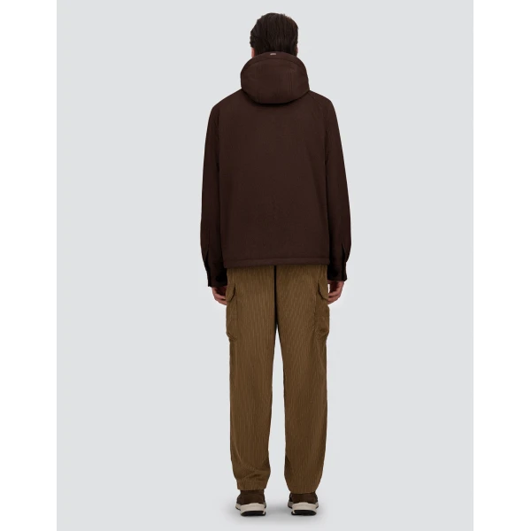 Herno Cashmere Cloth, Mohair and Suede-Effect Jacket in Dark Brown | Men's Jackets | Coveti