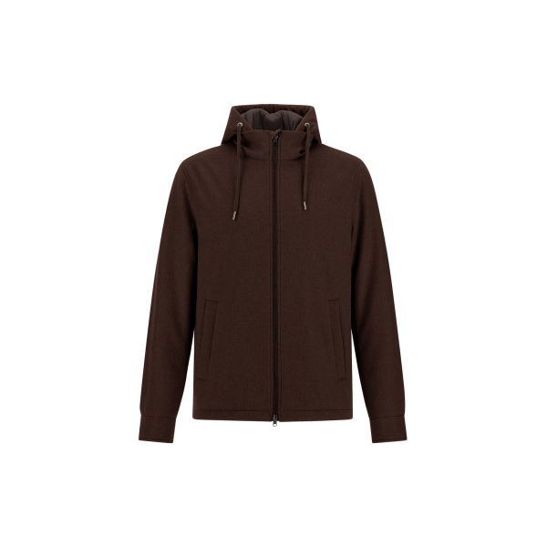 Herno Cashmere Cloth, Mohair and Suede-Effect Jacket in Dark Brown | Men's Jackets | Coveti