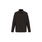 Herno Cashmere Cloth, Mohair and Suede-Effect Shacket in Dark Brown | Men's Jackets | Coveti