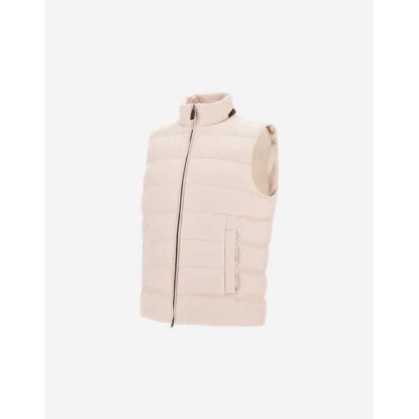 Herno Cashmere and Silk Vest with Monogram in Chantilly | Men's Jackets | Coveti