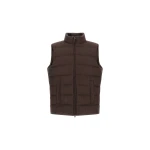 Herno Cashmere and Silk Vest with Monogram in Dark Brown | Men's Jackets | Coveti