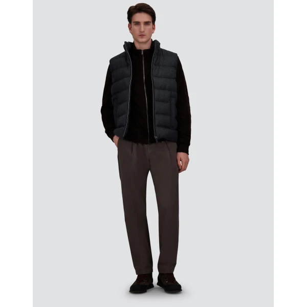 Herno Cashmere and Silk Vest with Monogram in Navy Blue | Men's Jackets | Coveti