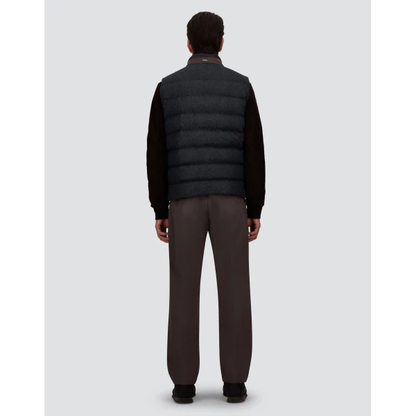 Herno Cashmere and Silk Vest with Monogram in Navy Blue | Men's Jackets | Coveti